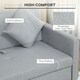 image 6 of HOMCOM 2 Seater Sofa Bed with Hidden Storage, Pull Out Convertible Bed Settee, Modern Linen Loveseat Sofa Sleeper with 2 Cushions for Living Room, Guest Room, Light Grey | Grey | Grey | One Size
