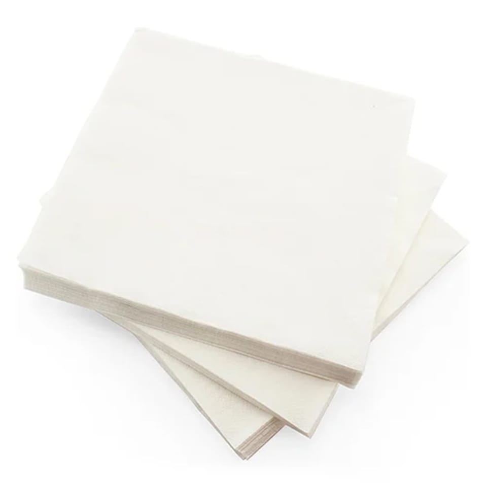 image 1 of White Paper Napkins 40cm 2 Ply - Pack of 100