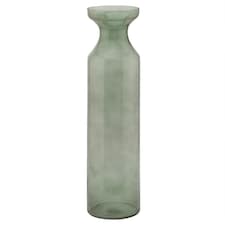 Smoked Tall Fluted Vase - Glass - L15 x W15 x H60 cm - Sage Green