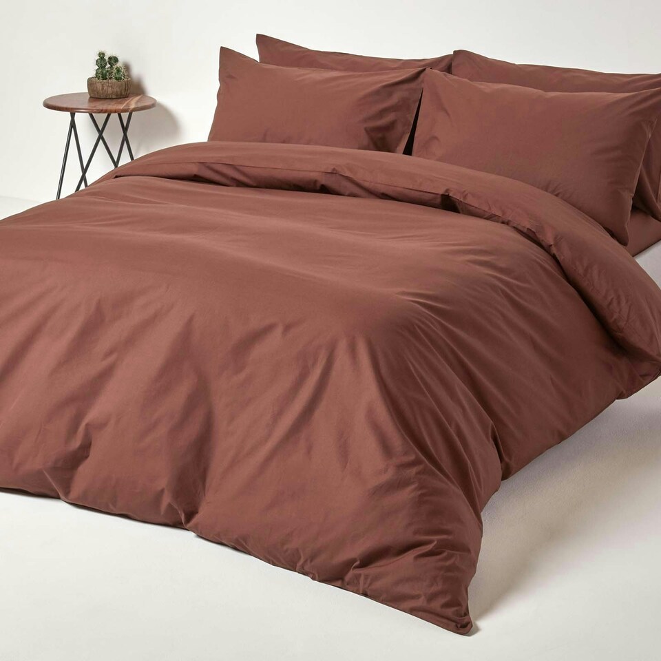 image 1 of Homescapes Chocolate Egyptian Cotton Flat Sheet 200 TC, King Brown | King