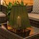 image 3 of ValueLights Battery Operated Outdoor Green Rope Candle Lantern Garden Light