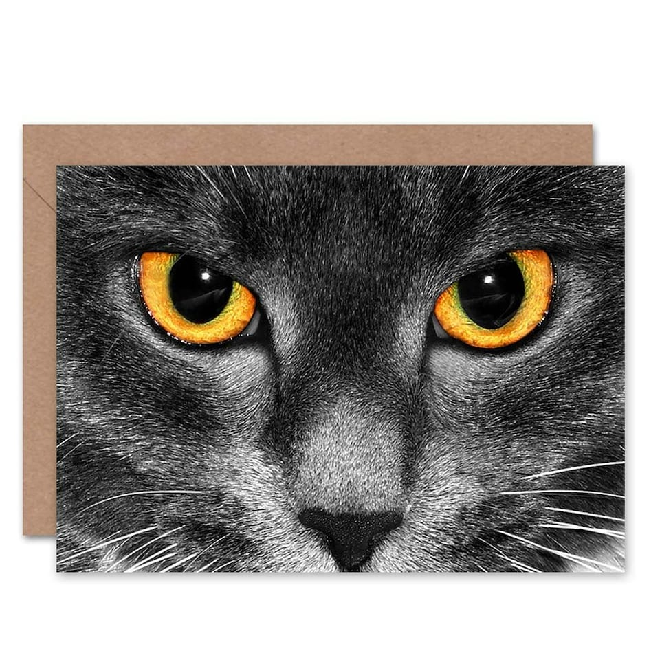 image 1 of Eyes Close Up Cat Art Blank Just to Say Card