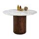 image 1 of Opal Dining Table Round with Marble Top & Mango Wood Base - L120 x W120 x H76 cm Brown