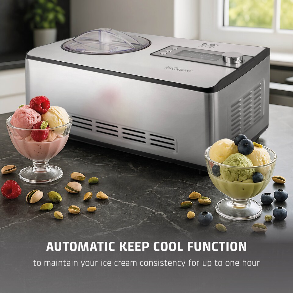 image 1 of Caso Design IceCream, 5-in-1 Yoghurt and Ice Cream Maker, 2L Capacity, No Pre-Freeze