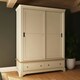 image 9 of Faire 150cm Sliding Combination Wardrobe in Putty with Oak Top Grey