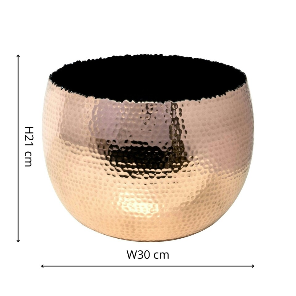 image 1 of Hammered Bowl Planter - Iron - L30 x W30 x H21 cm - Black | Black