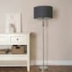 image 2 of ValueLights Marissa Chrome Stacked Ball Floor Lamp with Charcoal with Chrome Inner Lamp Shade and LED Bulb