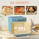 image 4 of HOMCOM 20L Mini Oven with Adjustable Temperature, 60 Min Time 1400W, Blue