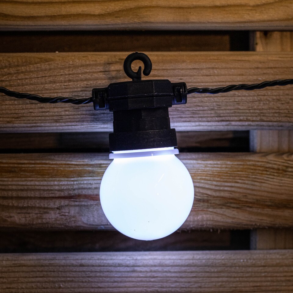 image 1 of Set of 10 Indoor Outdoor Connectable Party Festoon Lights with Cool White LEDs