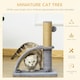 image 3 of PawHut Cat Tree for Indoor Cats with Scratching Post, Hanging Ball, Grey