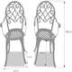 image 6 of Centurion Supports Prego 2-Large Garden and Patio Bistro Chairs with Armrests in Cast Aluminium Black