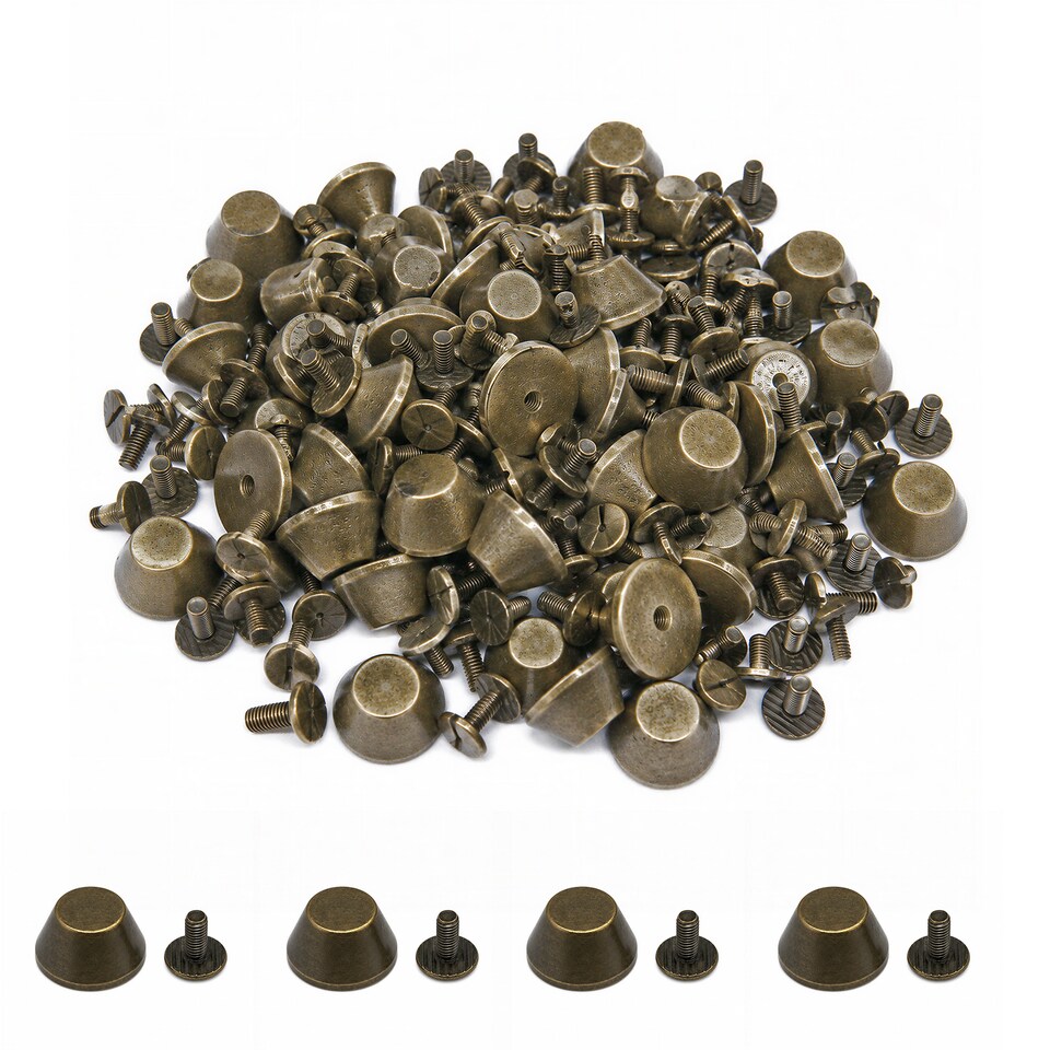 image 1 of 10mm x 6mm Mushroom Flat Head Studs Rivets for Leathercraft - 50pcs