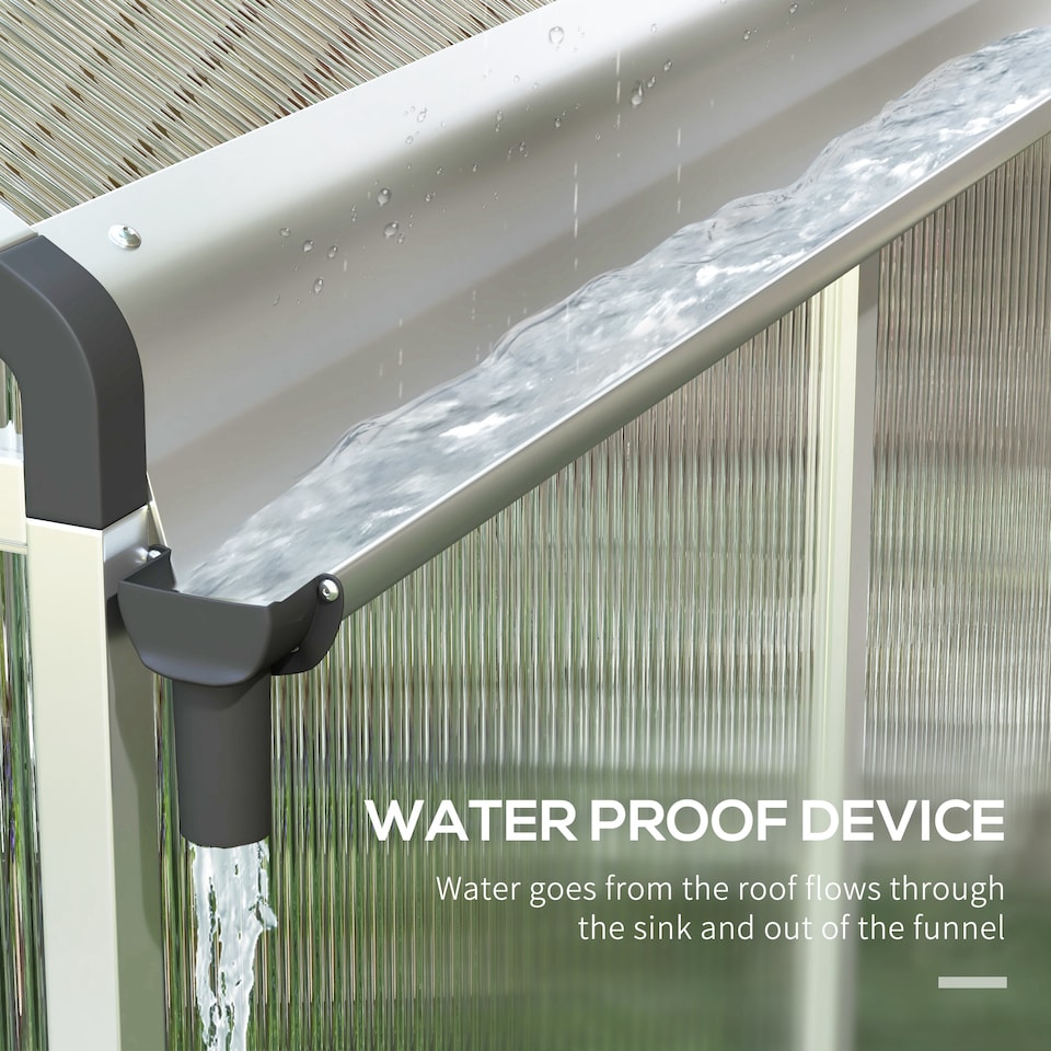 image 1 of Outsunny 10x6ft Aluminium Greenhouse with Door Window Galvanised Base PC Panel