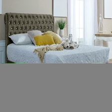 Santino Divan Ottoman Plush Double Bed Frame - Grey