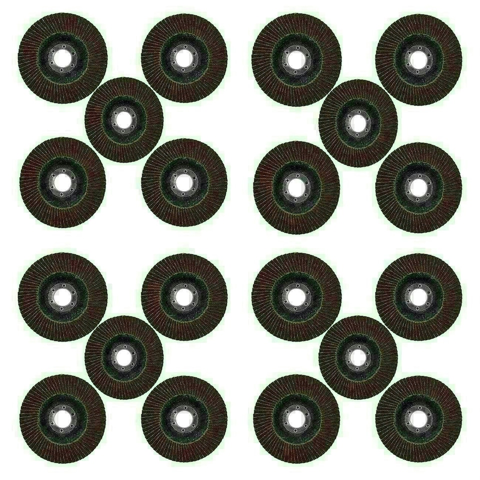 image 1 of 60 Grit Flap Discs Sanding Grinding Rust Removing For 4-1/2" Angle Grinders 20pc