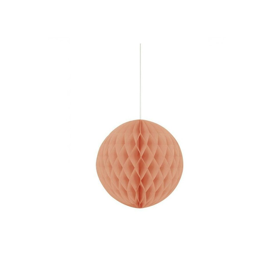 Unique Party Tissue Paper Honeycomb Hanging Decoration - Coral - One Size
