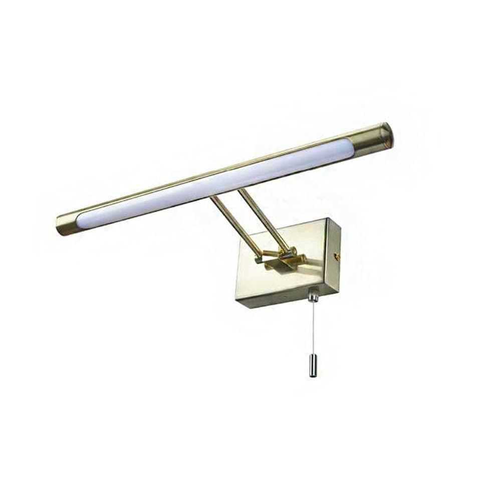 image 1 of CGC LOIS Satin Brass LED Over Mirror / Picture Light With Pull Cord Gold