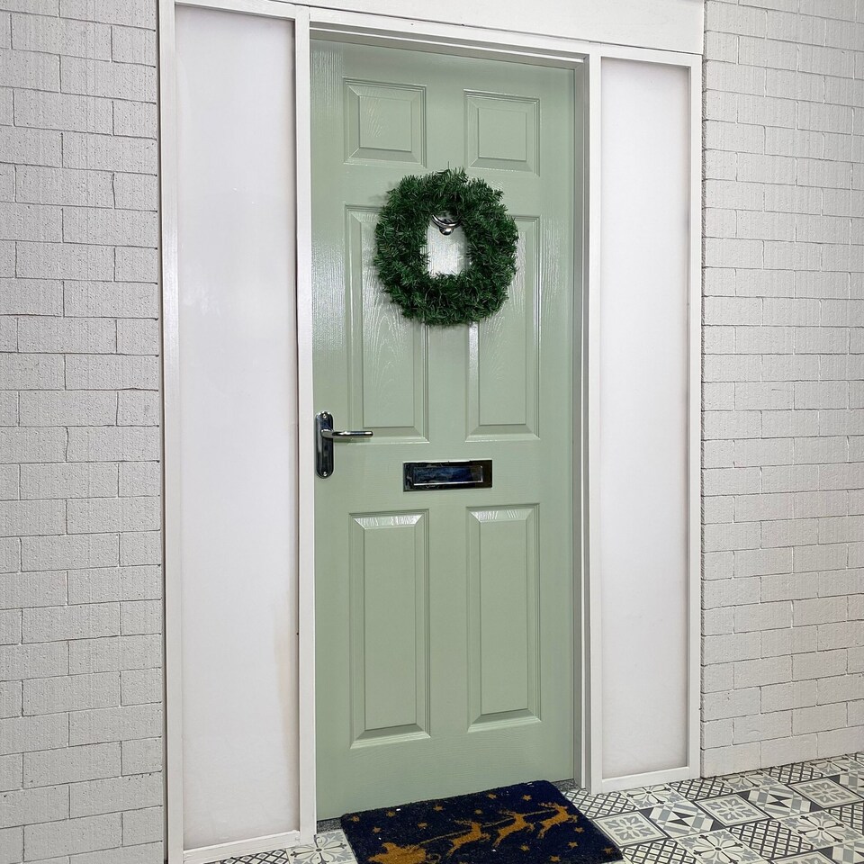 image 1 of 45cm Plain Green Colorado Christmas Door Wreath with PVC Tips