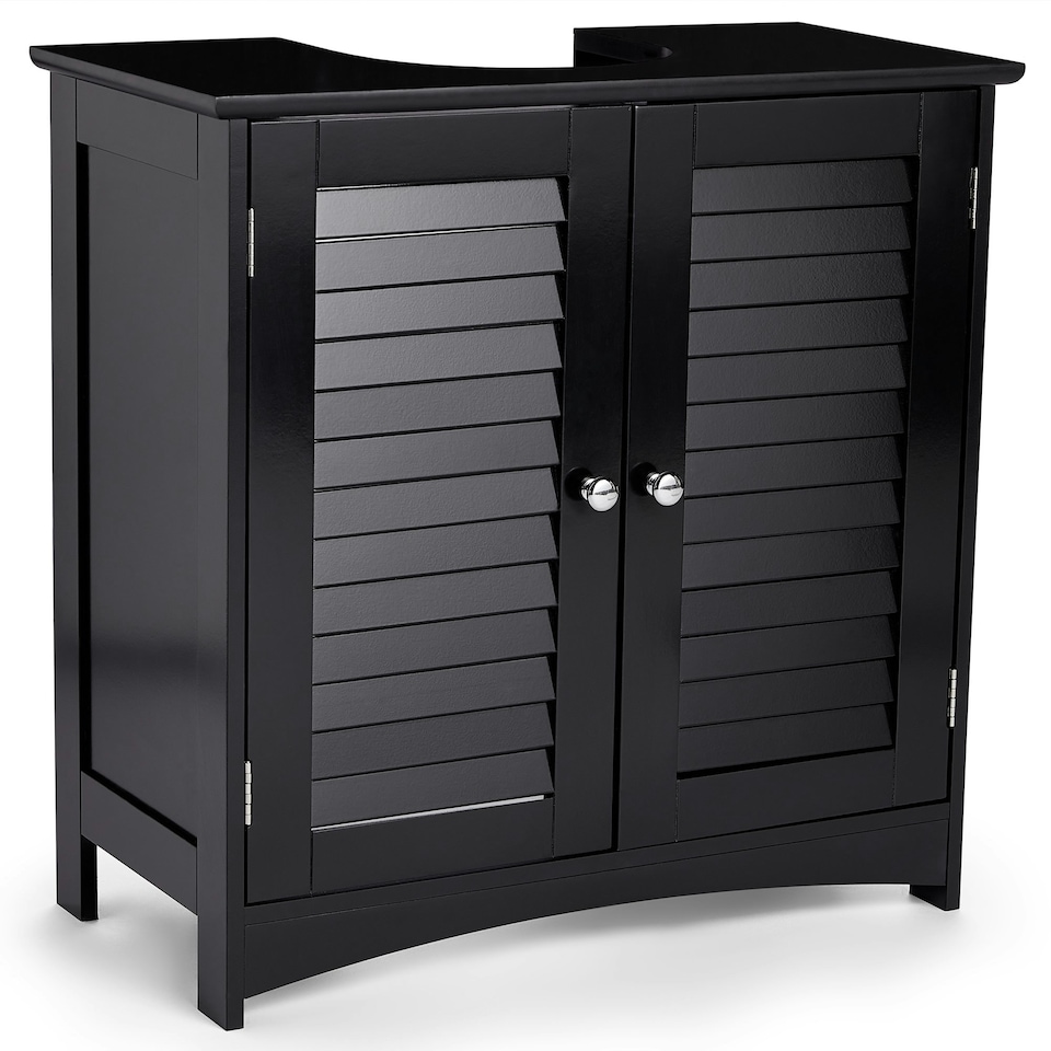 image 1 of VonHaus Shrewsbury Black Under Sink Bathroom Cabinet