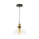 image 1 of ValueLights Industrial Black And Gold Clear Glass Pendant Ceiling Light | Clear