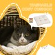 image 3 of PawHut Elevated Design Wicker Cat House with Washable Cushion, Light Brown