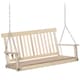 image 2 of Outsunny Outdoor Wooden Swing Bench 2-Seater Porch Swing Chair Hanging Hammock Garden Furniture, Natural