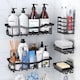 image 1 of 5 Pack Shower Caddy with Wall Stickers Rustproof No Drilling Stainless Steel Shower Caddy  Bathroom Storage Organizer