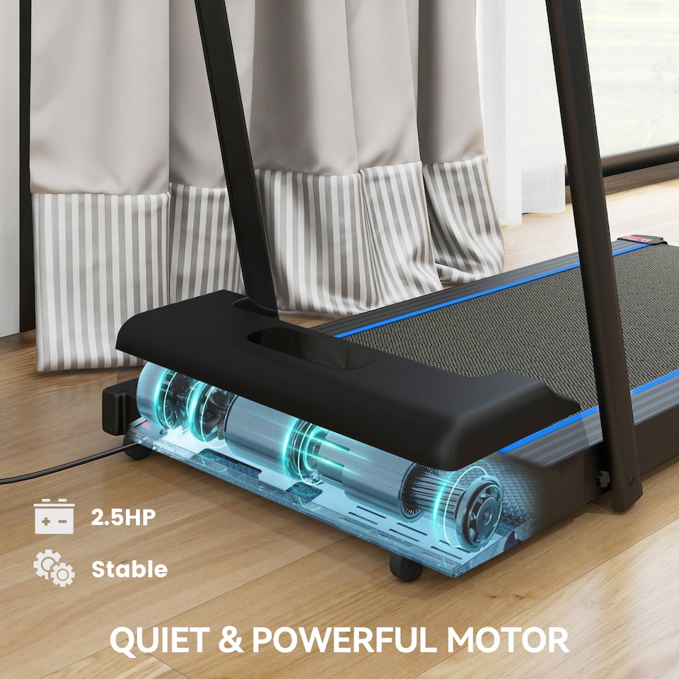 image 1 of SPORTNOW 2.5HP Folding Treadmill Walking Pad w/ LED Display, No Assembly Blue