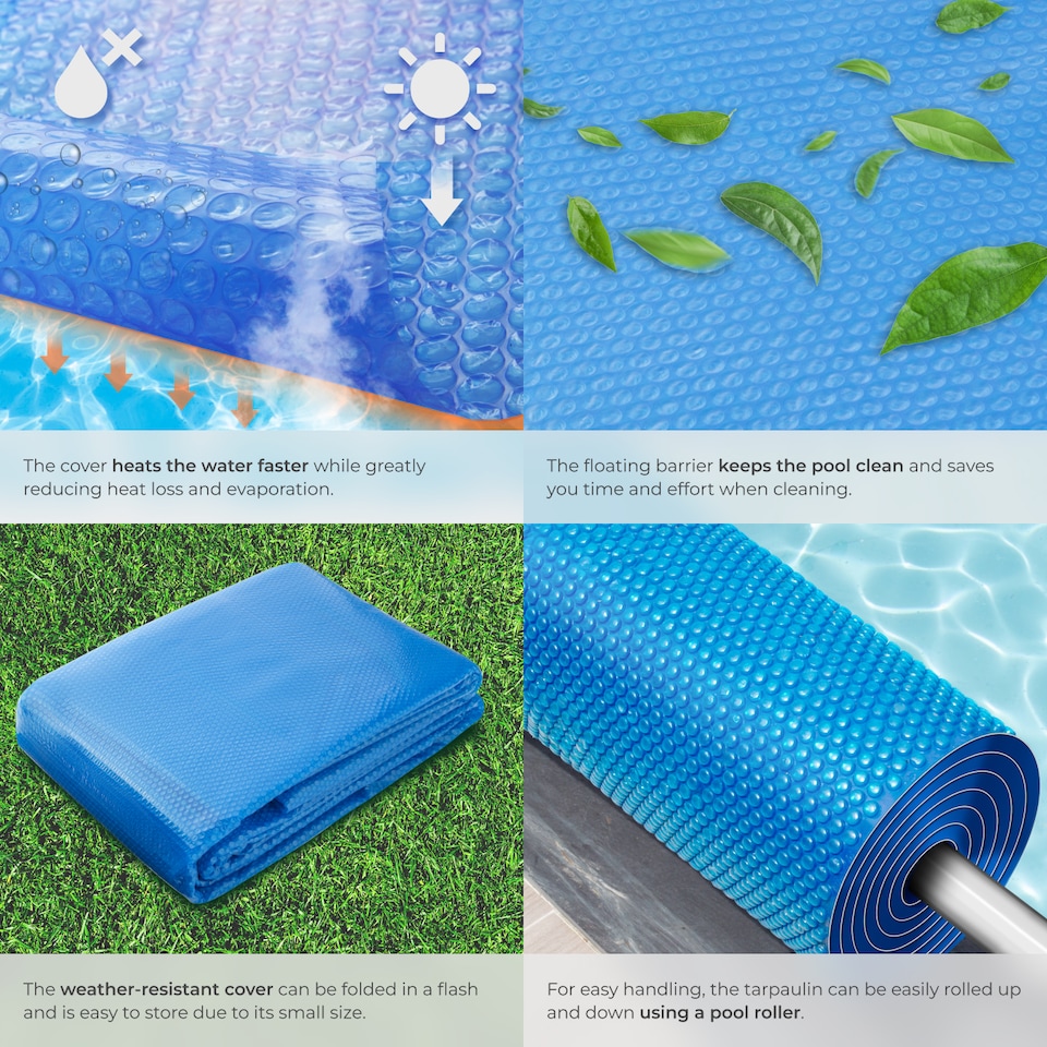 image 1 of Pool Solar Cover to Protect and Warm Round Swimming Pools | Blue | blue | 1