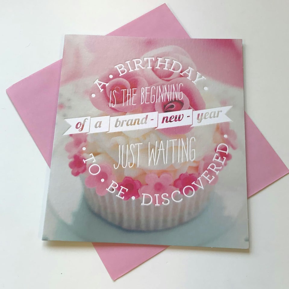 image 1 of Cupcake Discovery Birthday Greetings Card Beginning Brand New Year