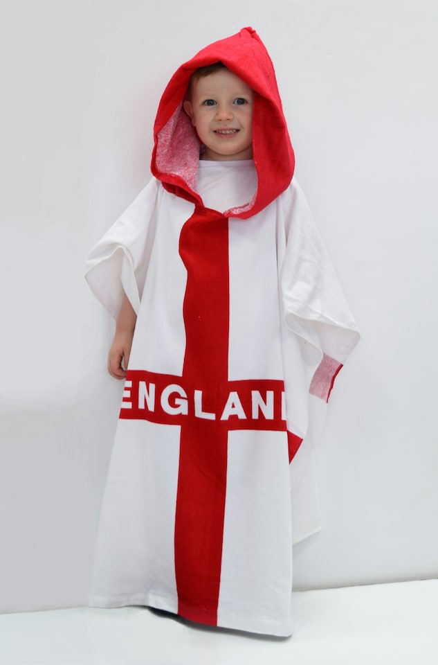 image 1 of England Hooded Cotton Beach Towel | Multi | One size | 1