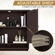 image 5 of COSTWAY Wall Mounted Bathroom Cabinet Medicine Storage Brown Brown