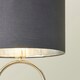 image 2 of ValueLights Antonia Charcoal with Chrome Inner Drum Shade Brushed Chrome Oval Table Lamp Silver
