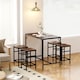 image 9 of HOMCOM 5-Piece Breakfast Bar Table and Stools Set, Kitchen Bar Table Set with High Table and 4 Stools, Space Saving Compact Dining Furniture for Small Spaces, Rustic Brown