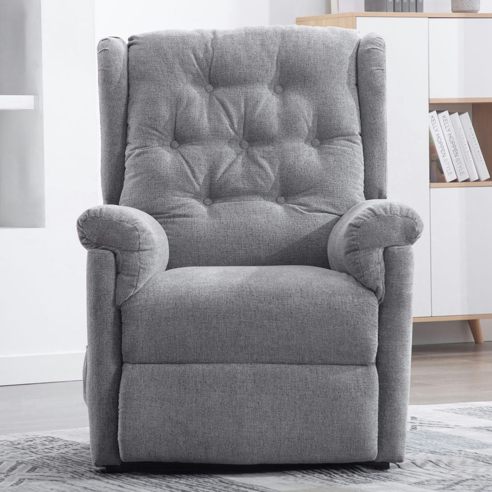 image 1 of Barnsley Fabric Electric Dual Motor Rise Recliner Mobility Armchair (Grey)