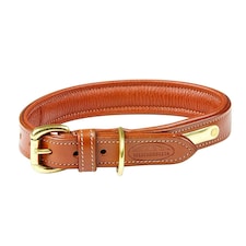 Weatherbeeta Padded Leather Dog Collar - Tan - S
