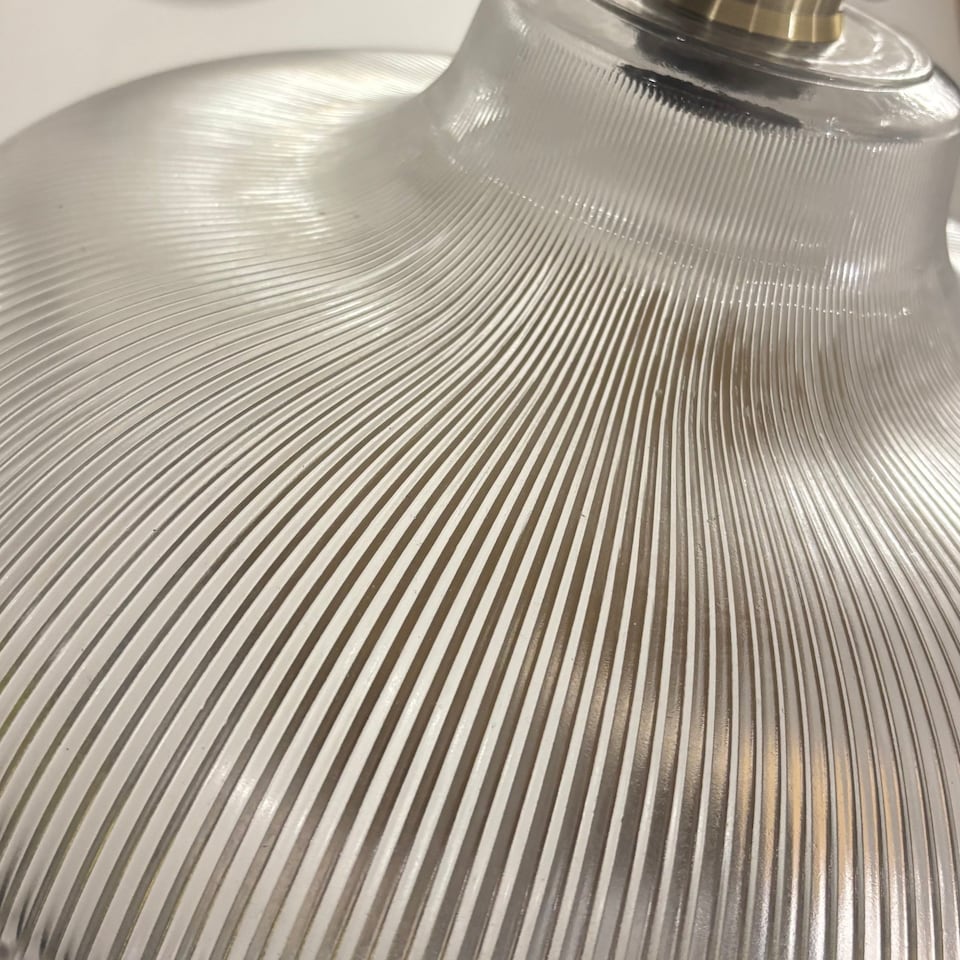 image 1 of CGC Jacinta XL Clear Ribbed Glass Extra Large Lampshade