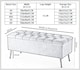 image 4 of 150cm Amara Chesterfield Ottoman Storage Bench - Plush Velvet Shoes Bench - Burnt Orange Upholstery Footstool Storage with Legs