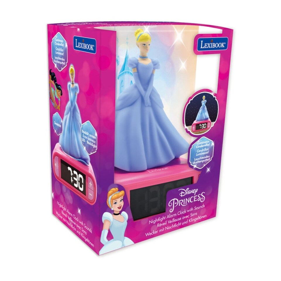 image 1 of Lexibook RL800DP 3D Disney Princess Childrens Clock with Night Light