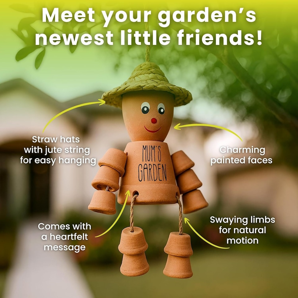 image 1 of Clay Man Terracotta Plant Pot Gift - Gardening Gifts | Brown | Mums - 1pack | 1