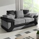 image 3 of Toledo 5 Seater Grey Jumbo Cord 3+2 Sofa Set With a Modern Black Leather Trim Grey | A  sleek black leather trim