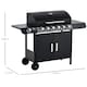 image 7 of Outsunny 6+1 Burner Gas BBQ Grill Garden Barbecue with Wheels, Cabinet