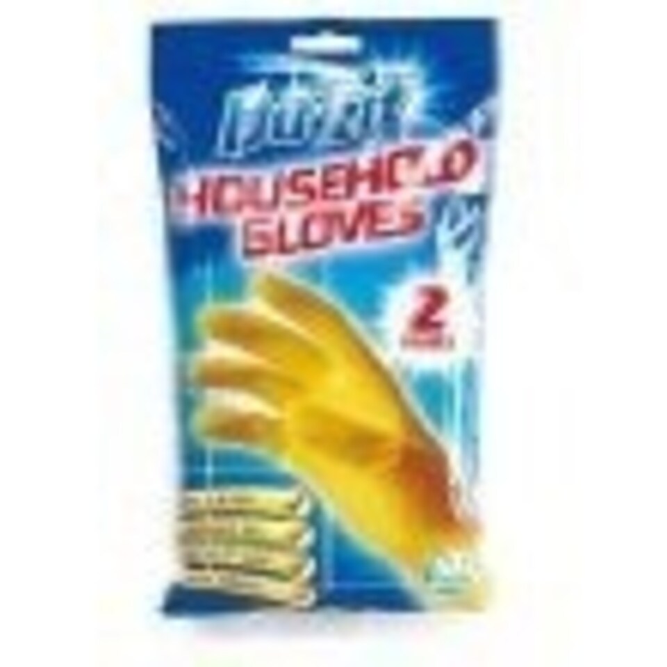 image 1 of Pack of 2 Pairs of Duzzit Household Small Yellow Gloves