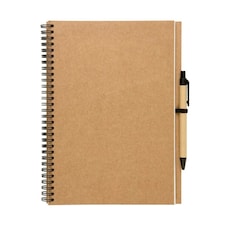 MidOcean Bloquero Plus Recycled Notebook & Pen - Beige - 26cm x 19cm