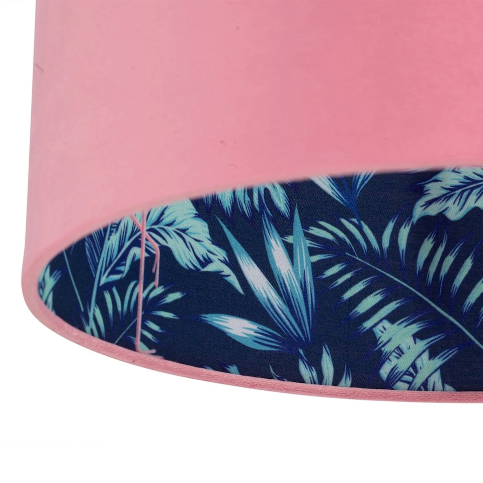 image 1 of Aura - Satin Brass Table Lamp with Pink Velvet Flamingo Shade Bronze | Pink
