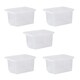 image 6 of Wham Crystal 5 x 28L Stackable Plastic Storage Boxes with Lids Black