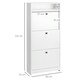image 7 of HOMCOM Shoe Storage Cabinet Footwear Organiser Space-saving w/ 3 Drawers -White