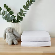 Martex Baby Fitted Sheet Twin Pack - Crib | White | One Size