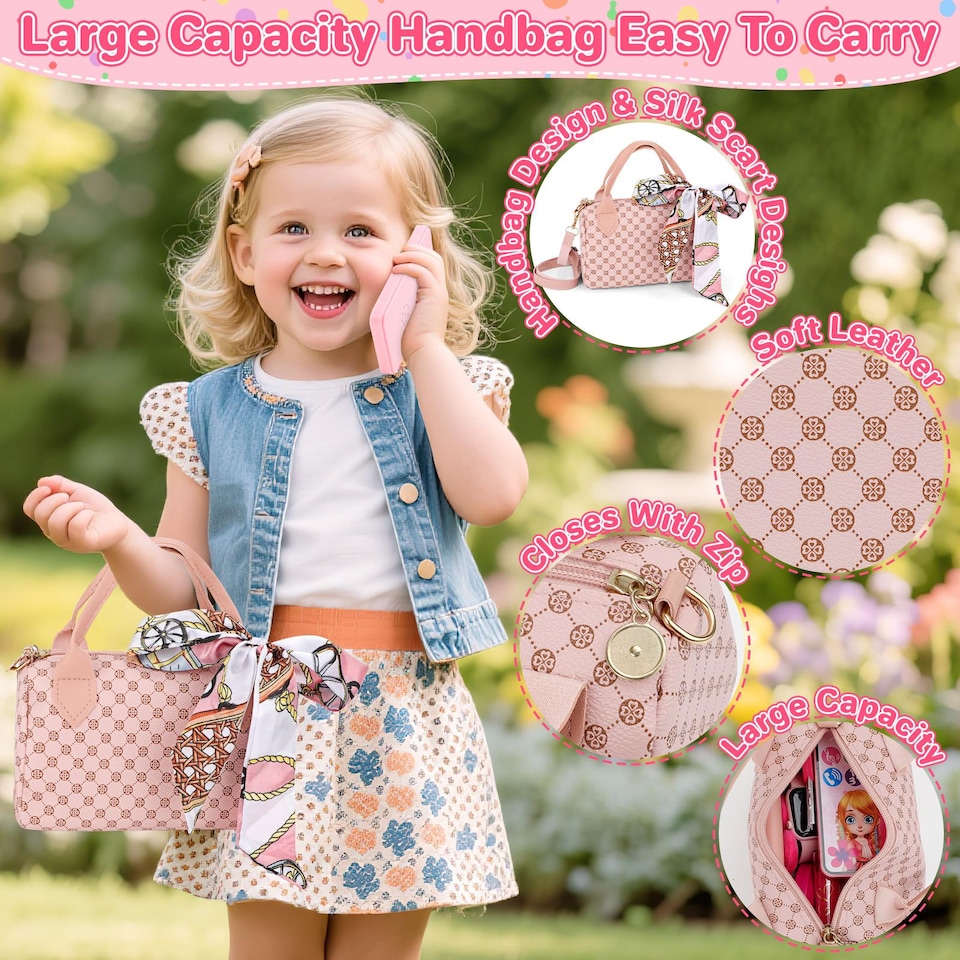 image 1 of Girls Pretend Play Handbag & Makeup Toy Set