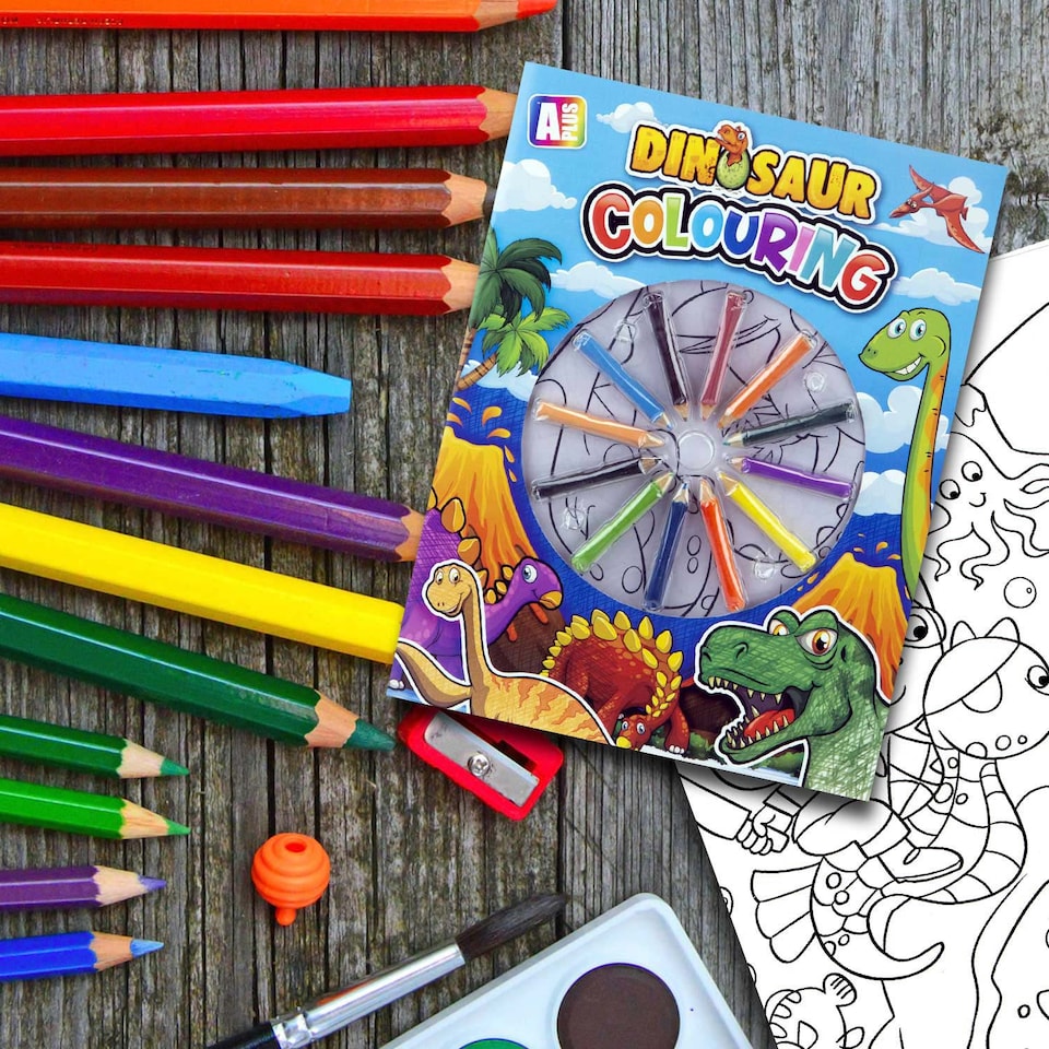 image 1 of VFM e-Store Colouring Book and 12-Crayon Set for Children